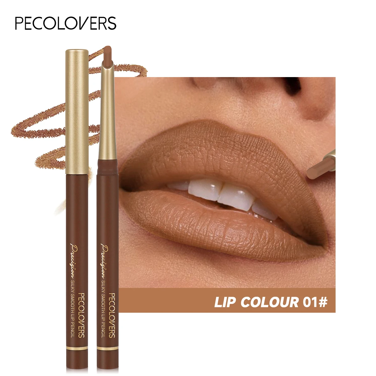 Matte 6-kleuren Lip Liner Potlood Schuine Ontwerp Penpunt Lip Contour Lippenstift Naakt Bruin Lippenstift Potlood Natuurlijke blijvende Lipliner Make-Up