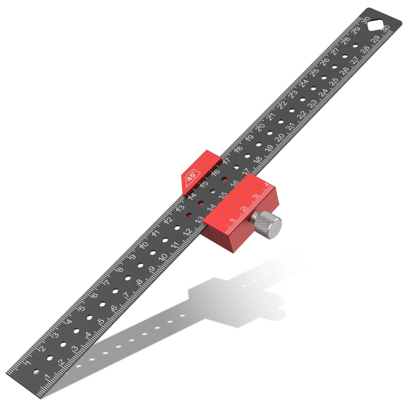 

Aluminum alloy woodworking positioning and marking ruler With Magnetic Block 45 ° slope design practical for Carpentry DIY