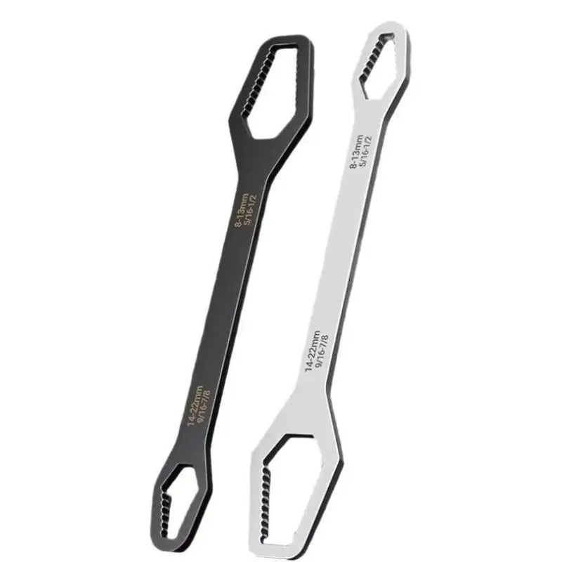 1pc Universal Double Ended Wrench Self Tightening 3-17mm 8-24mm Screw Nuts Repair Double Headed Ratchet Adjustable Spanner