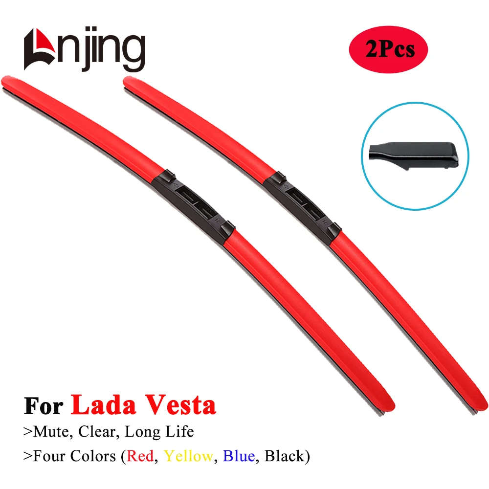 

LNJING Colorful Red Wiper Blades For Lada Vesta GFL GFK 2015 2016 2018 2019 2020 2021 2022 2023 2024 Car Luxury Replacement Tool