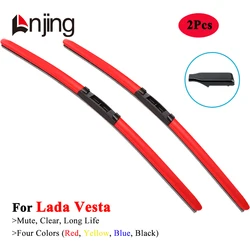 LNJING Colorful Red Wiper Blades For Lada Vesta GFL GFK 2015 2016 2018 2019 2020 2021 2022 2023 2024 Car Luxury Replacement Tool