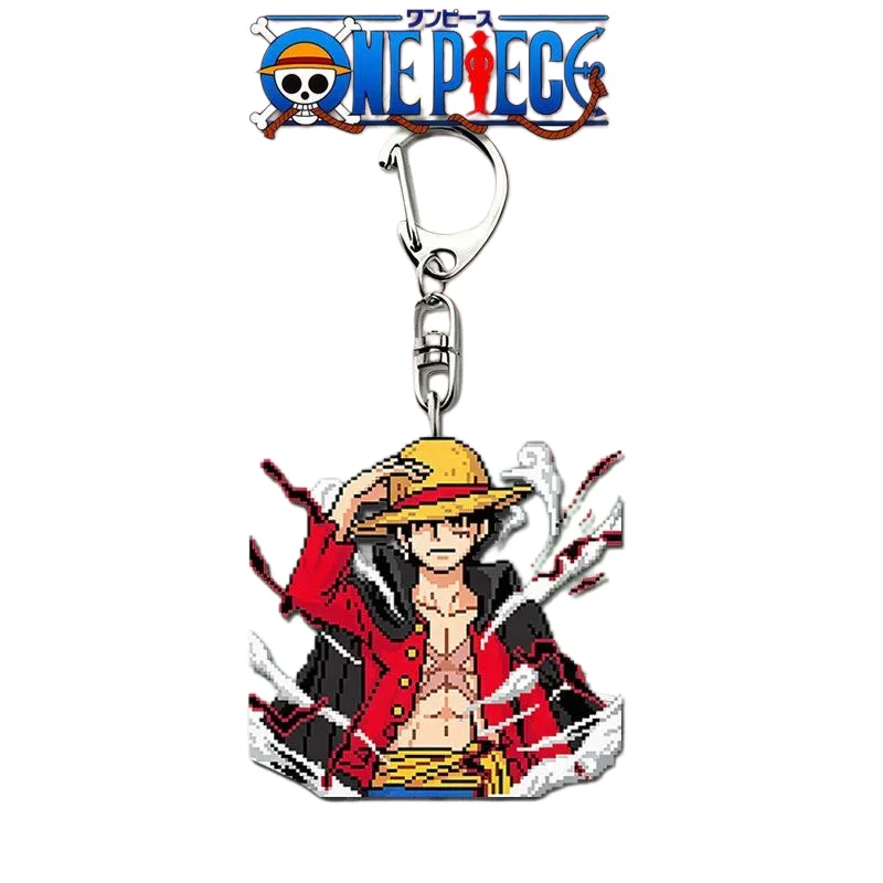 Cartoon One Piece Luffy Zoro Acrylic Keychain Anime Peripheral Cool Trendy Backpack Pendant Car Keychain Decoration Toy view 6