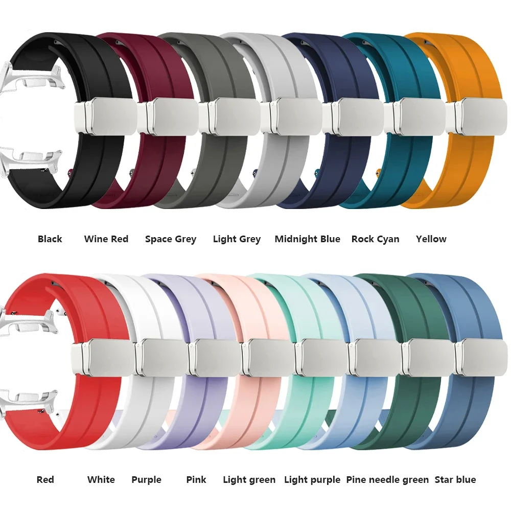 Magnetic Buckle For Samsung Galaxy Watch 8 40/44mm 8 Classic 46mm Sports Silicone Straps Galaxy Watch8 New 2025 Band Bracelet