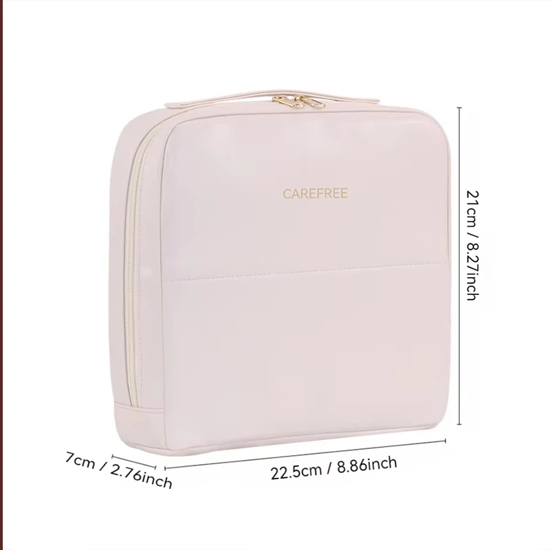 Standing Cosmetic Bag Large Capacity Waterproof Travel Makeup Organizer Portable Toiletry Storage with Divider Women