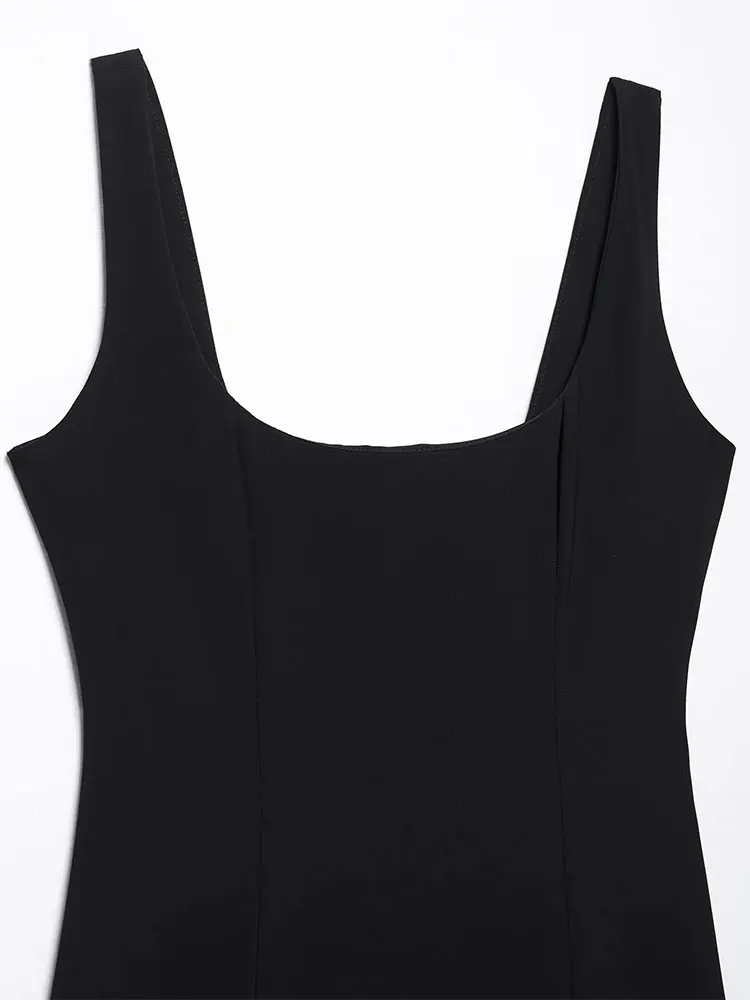 봄 우아하고 세련된 여성 드레스 솔리드 캐미 슬리브리스 스트레이트 롱 베스티도스 신상 패션 2025 여름 드레스