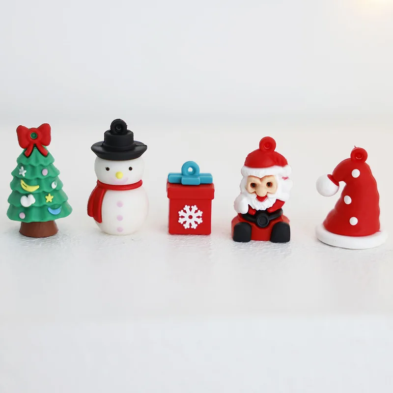 Christmas Series Keychain Pendant Pvc Soft Glue Santa Claus Diy Christmas Tree Modeling To Add Fun Holiday Elements