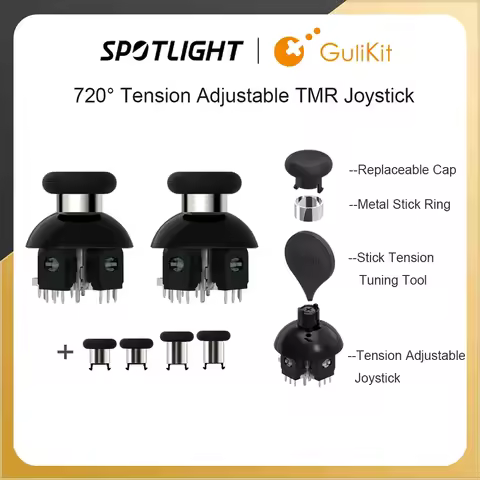 GuliKit 720&deg; Tension Adjustable TMR Joystick for PS4 PS5 Gamepad NS55 Stick for Switch Pro Xbox Series Game Accessories