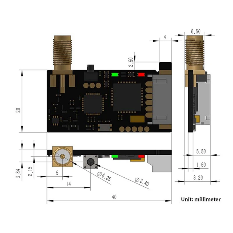 2X SX1278 433M Lora Módulo Sem Fio UART Módulo Receptor Transmissor Serial