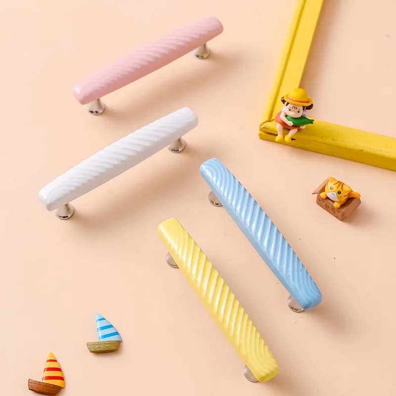 الشمال الإبداعية لطيف مقبض غرفة الأطفال خزانة ملابس باب خزانة درج الكرتون خنزير رئيس مقبض صغير ملون #2