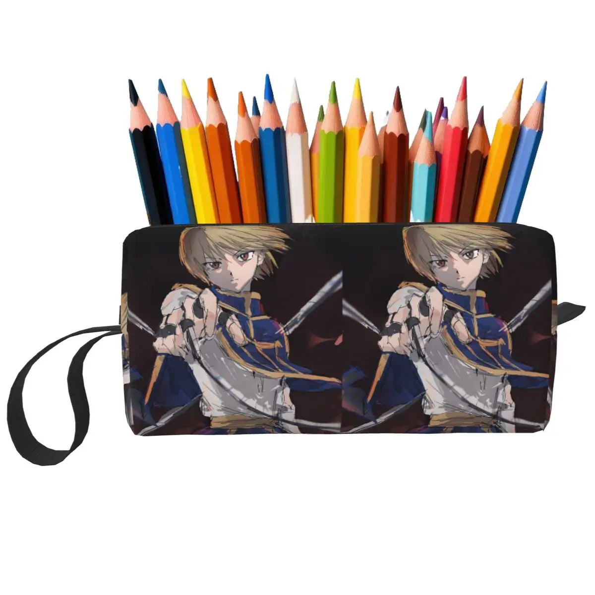 

Anime HXH Hunter X Hunter Kurapika Pencil Case for School Pen Box Pencil Bag Stationery Supplies Travel Women Organizer Pouch