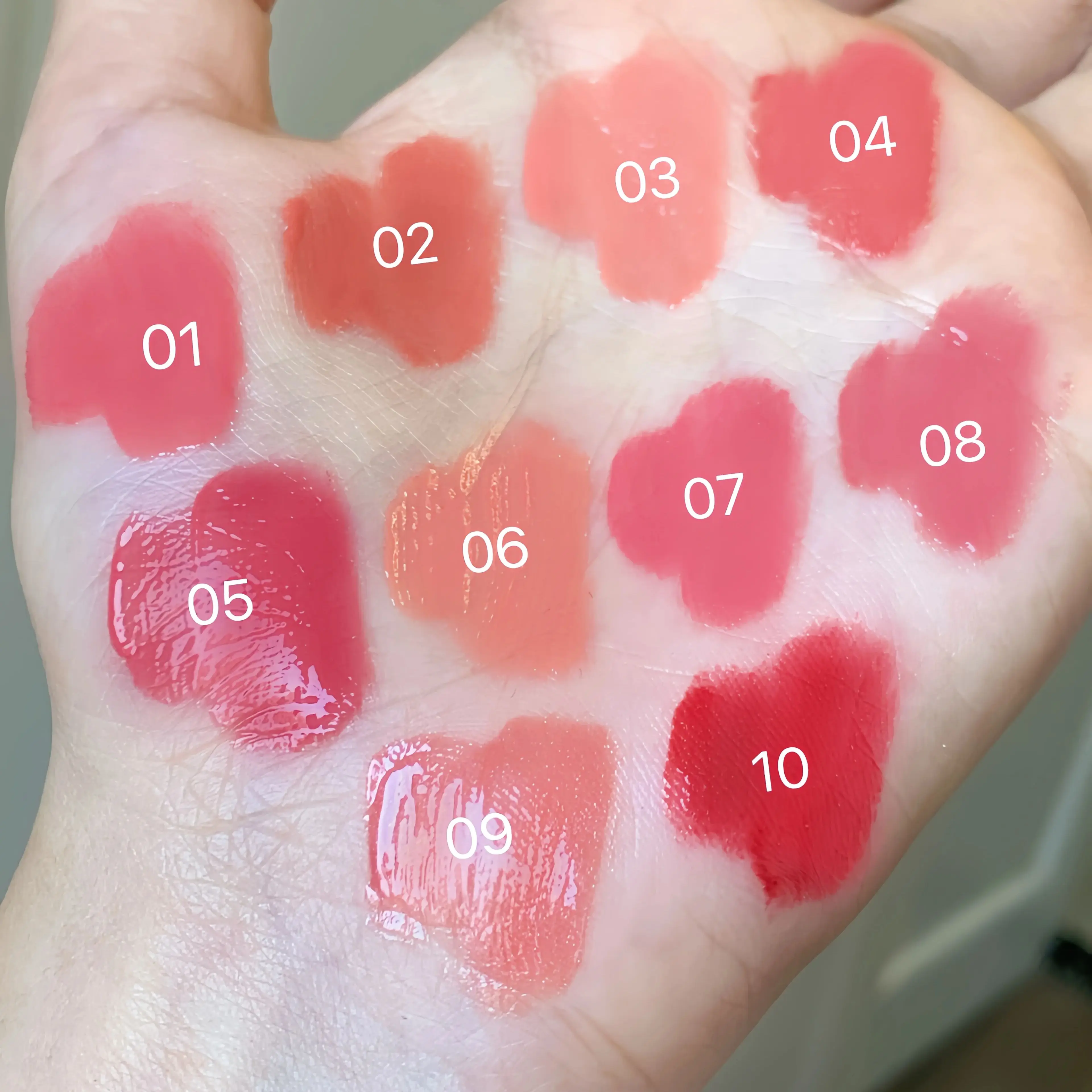 Juego de mini brillo de labios con espejo de dibujos animados bonitos de 10 colores, brillo de labios hidratante, de larga duración, desvanece las líneas de los labios, lápiz labial de retoque