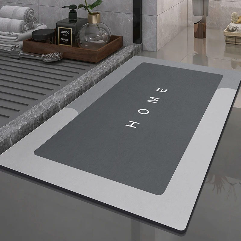 Super Absorbent Bathroom Bath Mat Foot Mats Anti Slip Floor Carpet Quick Dry Shower Toilet Rugs Entrance Doormat Washable