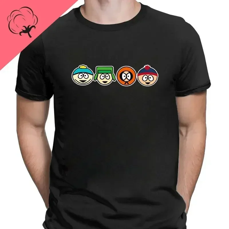 S-South Park Men\'s and Women\'s T-shirt Cute Anime Straight Uttta Cycling Stan Kyle Eric Cartman Kenny Printed Tops Streetwear