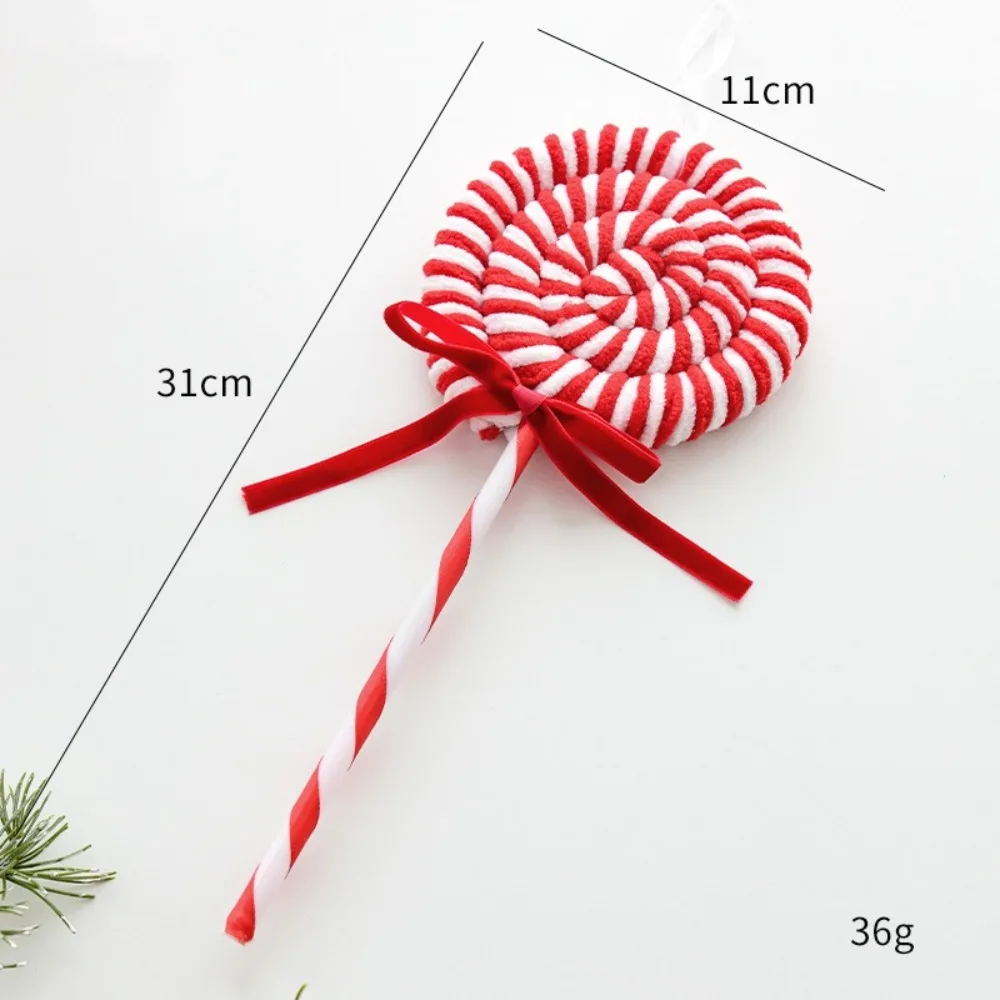 New Canes Christmas Velvet Hanging Candies Xms Ball Xmas Velvet Pendant 2025 New Year Christmas Tree Decoration