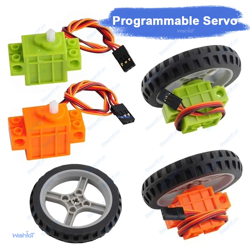 

Geekservo 360 Degree Continuous Rotation Servo Wheel Compatible with Legoeds Building Blocks Micro:bit Robot Smart Car Toys