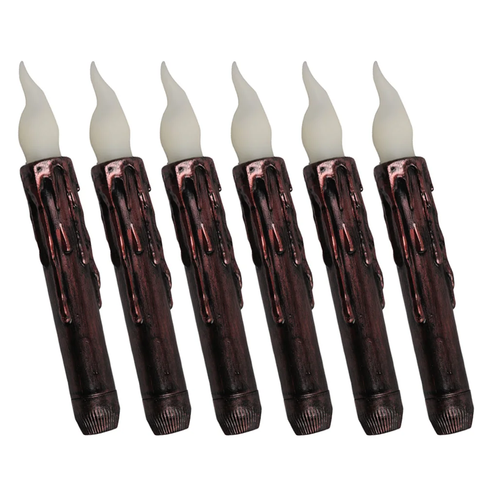 

6pcs Electronic C les LED Flickering Flameless Realistic Taper Party Decorations Operated Safe Halloween Wedding