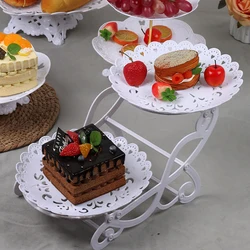 Nordic Dessert Rack Plastic Material Party Dessert Table Decoration Food Fruit Plate White Birthday Party Beautiful Cake Stand
