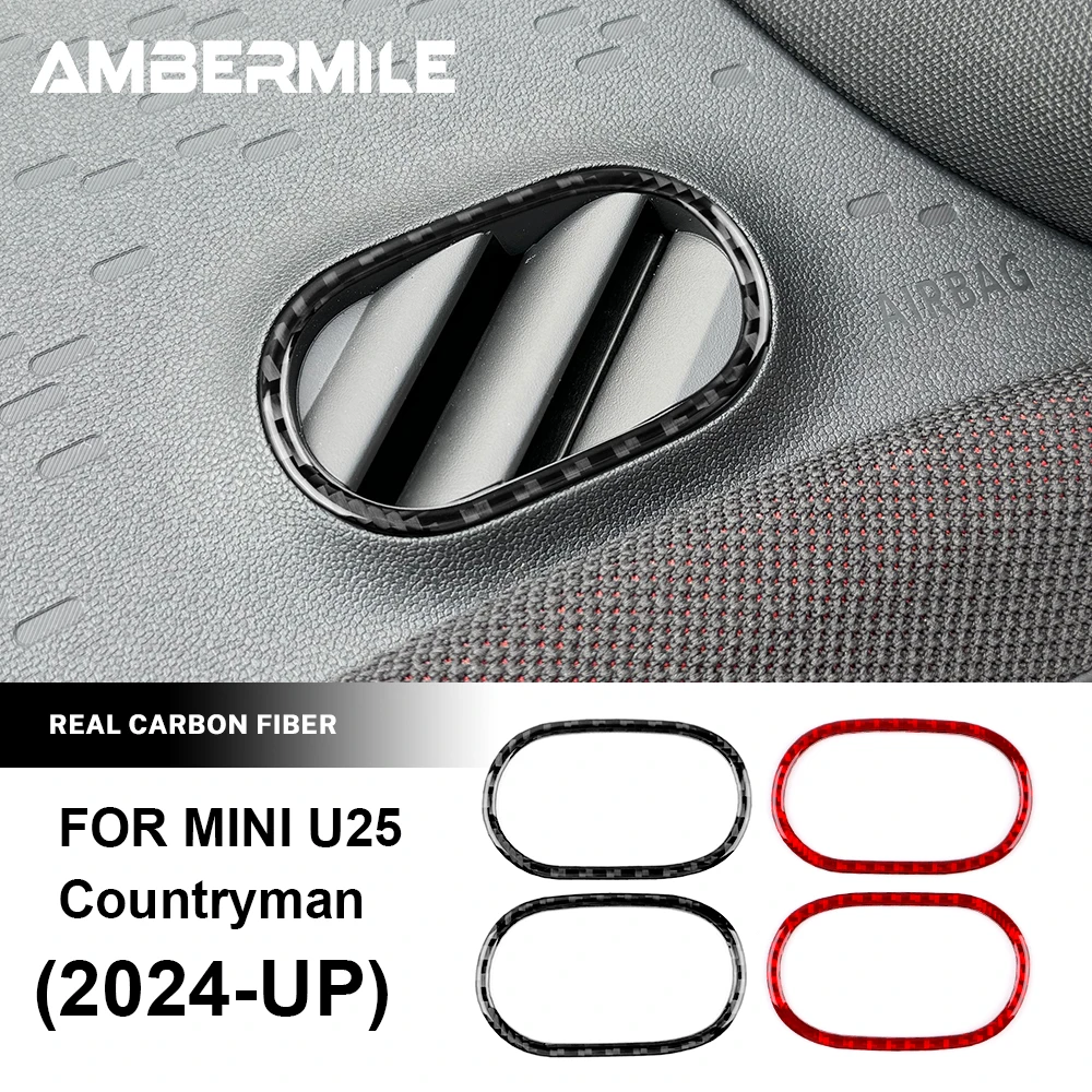 For Mini Countryman U25 2024 2025 Car Dashboard Side Air Outlet Vent Cover Carbon Fiber Accessories Car Sticker Interior Trim
