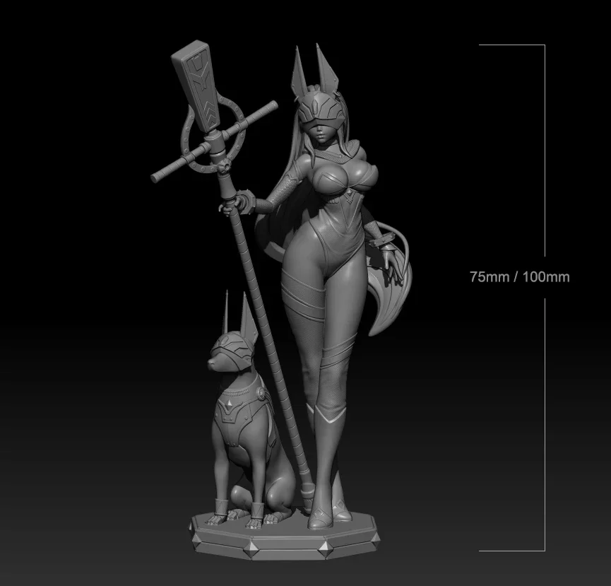1/24 1/18 Resin Model Kits Anubis  Figurine Unpainted No Color RW-083