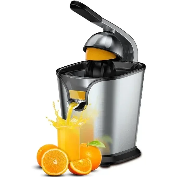 Electric Citrus Juicer Squeezer Stainless Steel 150 Watts of Power for Orange Lemon Lime Grapefruit Juice with Soft Rubber Grip