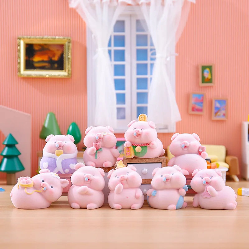 

Розовая свинья, слепая коробка, креативная мультяшная свинья, украшение для офисного стола, подарок на день рождения для вашей подруги