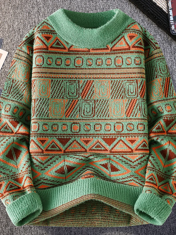 

Мужской вязаный свитер из меха кролика с высоким воротником, утепленный флисом, осенне-зимний, теплый, повседневный, с длинными рукавами