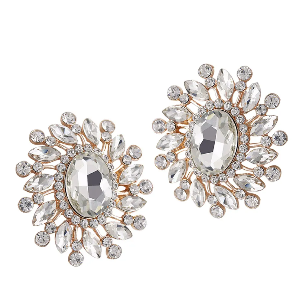 

Пара декоративных клипсов для обуви со стразами для женщин, съемные пряжки для туфель на высоком каблуке, элегантные сверкающие аксессуары для обуви, свадебные украшения