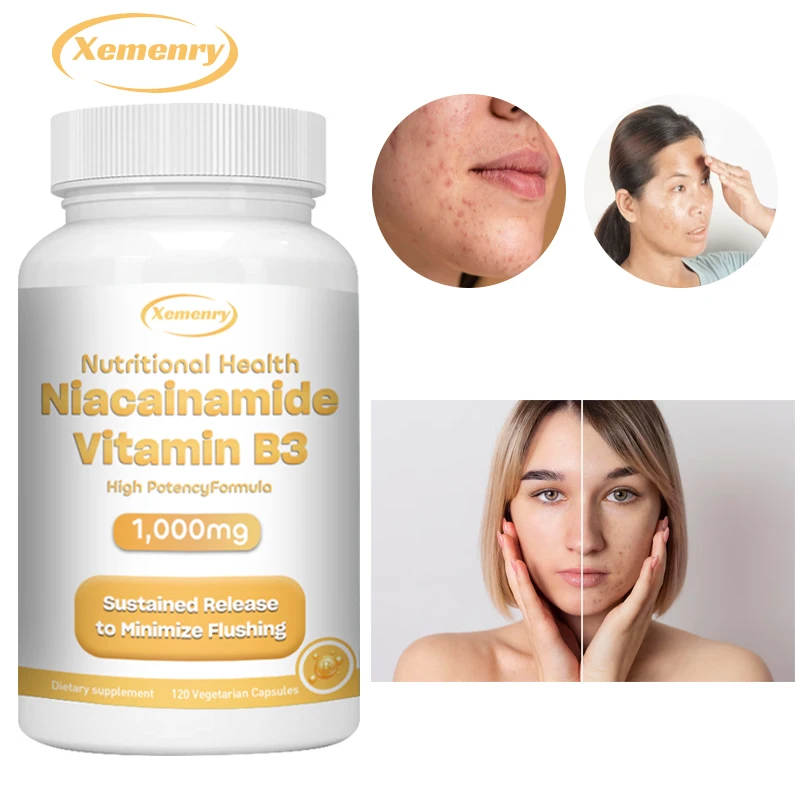 

Vitamin D3 Niacinamide Capsules - Natural Energy Boost, Supports Skin Cell Health, Brightens Skin Tone, Anti-aging- 120 Capsules