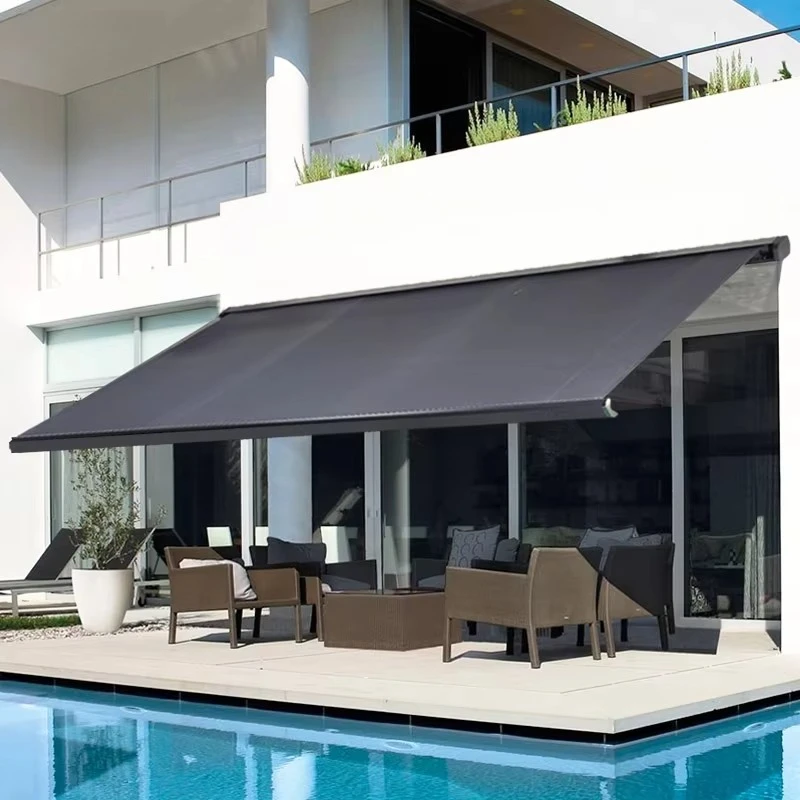 Patio Balcony Awnings Metal Aluminum Frame Waterproof Customized Sail Outdoor Full Cassette Retractable Awning