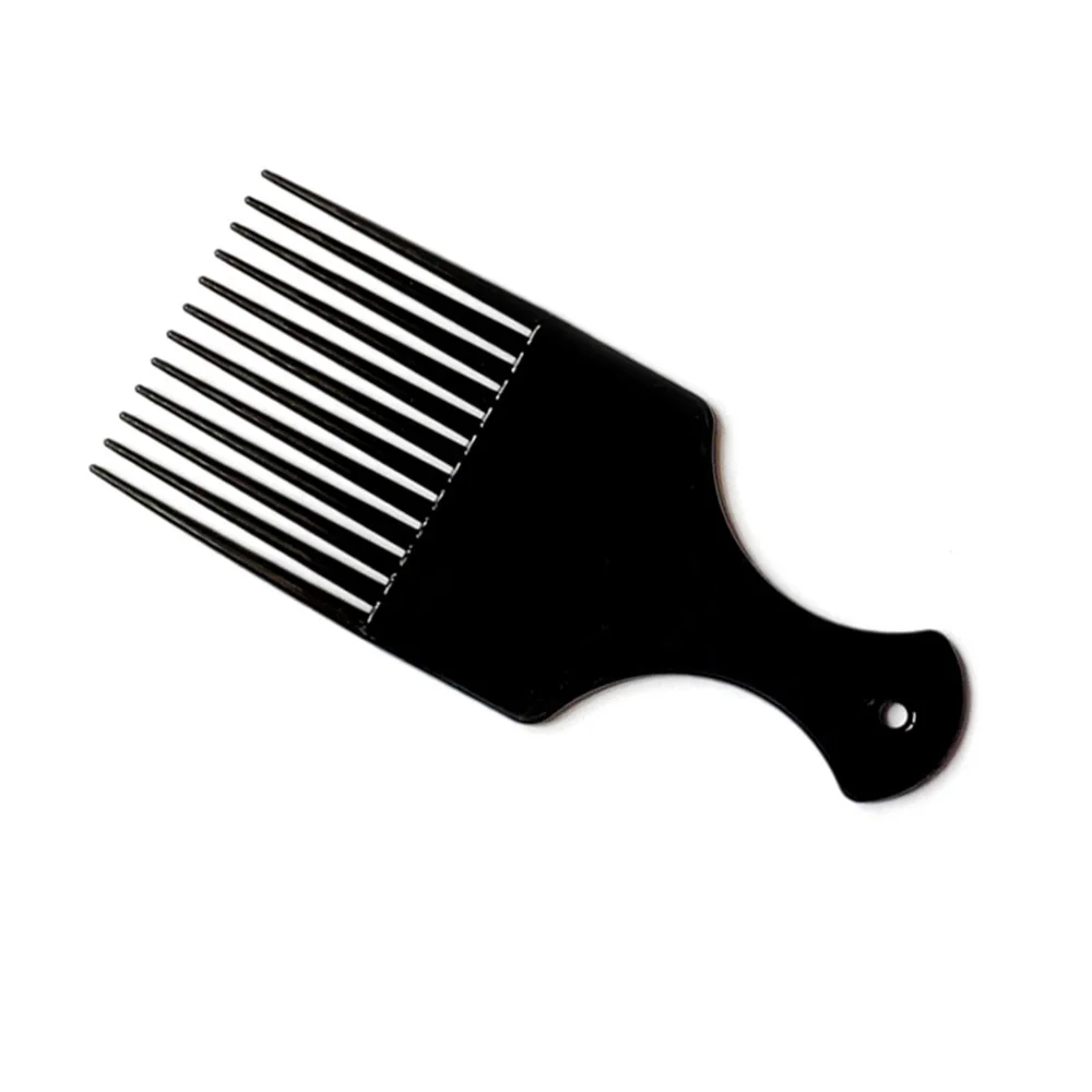 Professional Barber Hair Styling Afro Comb Plastic Handle Metal Tooth Hairdressing Curly Hair Pick Tools For Black Man