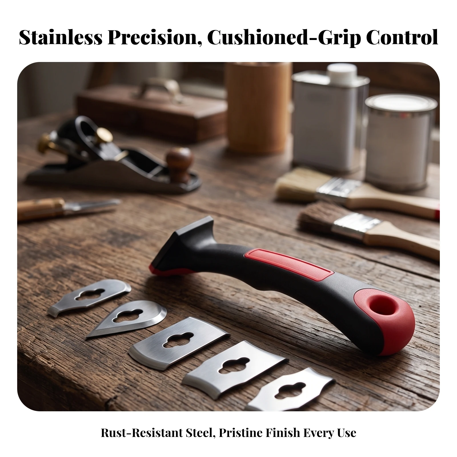 Contour Scraper Replaceable Contour Scraper with Blades Tool Heavy-Duty Comfortable for Woodworkers, Wood Refinishing