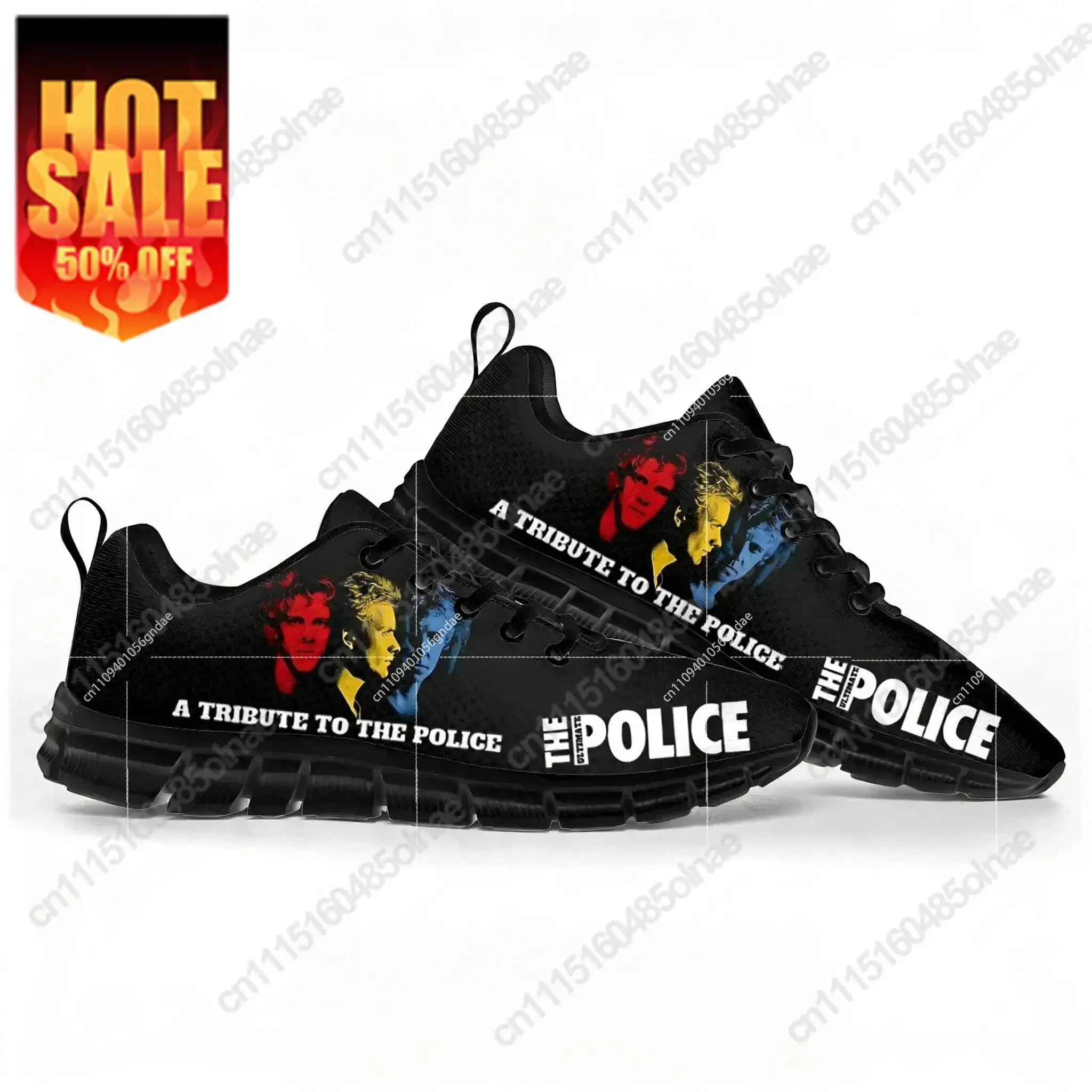 The Police Band Pop Hot Sports Shoes Mens Womens Sneakers Casual Custom Couple Shoes Black