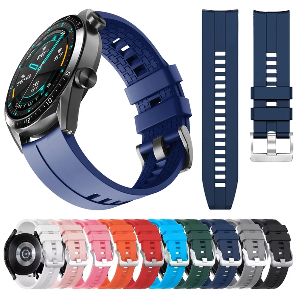 20 22 мм силиконовый ремешок для HUAWEI WATCH GT 5 4 Pro 46 мм ремешок GT 3 2 42 мм HONOR Magic Watch 4 GS 3 Pro ES браслет мягкий браслет
