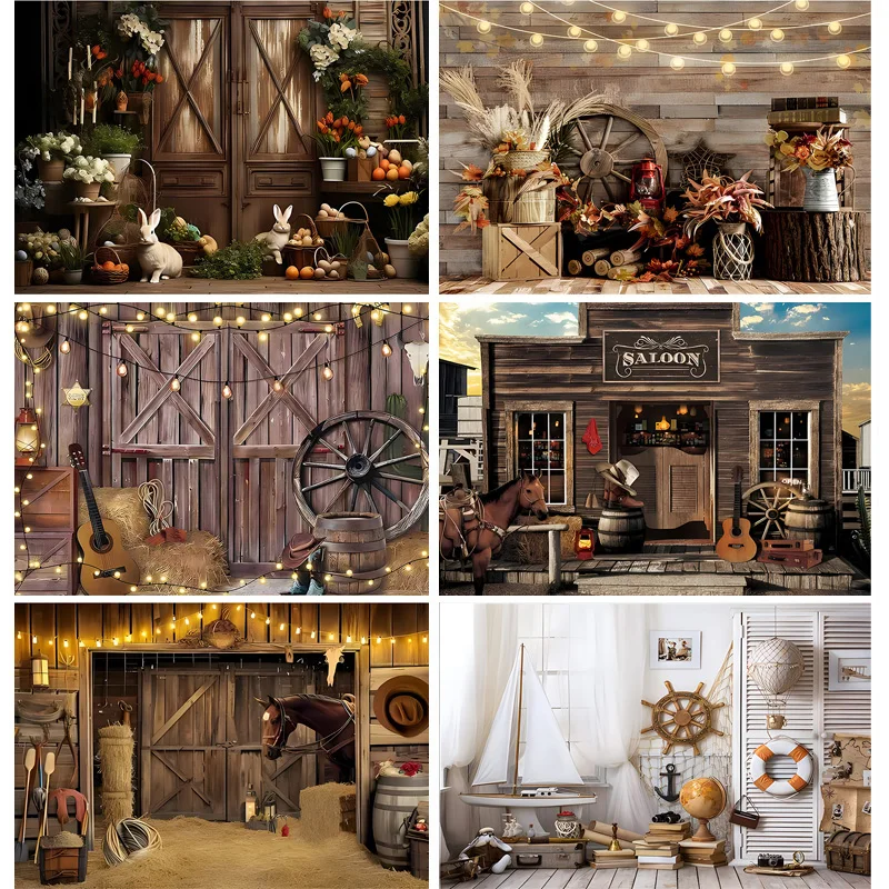 

SHENGYONGBAO Easter Day Digital Photography Backdrops Props Rabbit Flowers Arch Doors Maternity Photo Studio Background YH-03