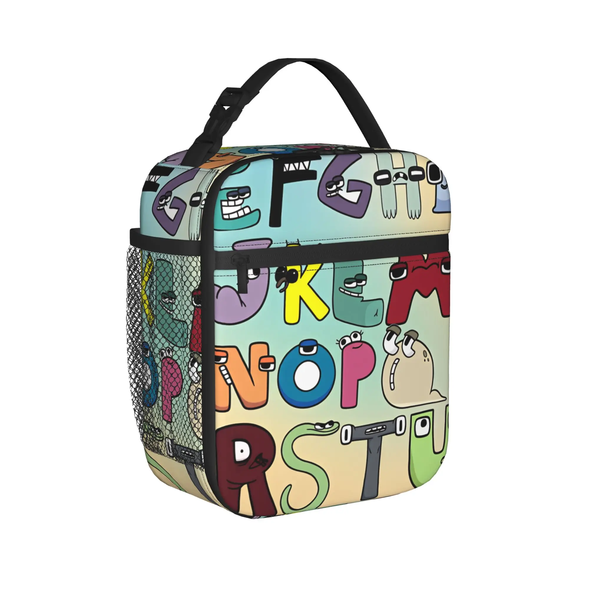 Alphabet Lores  Lunch Bag For Child  Graphic Lunch Box Casual School Cooler Bag Portable Oxford Thermal Lunch Bags