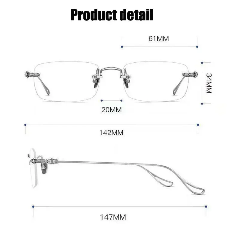 Frameless Small Square Ultra Light Eyewear New Anti Blue Presbyopic Eyeglasses Unisex High Definition Anti Ray Reading Glasses