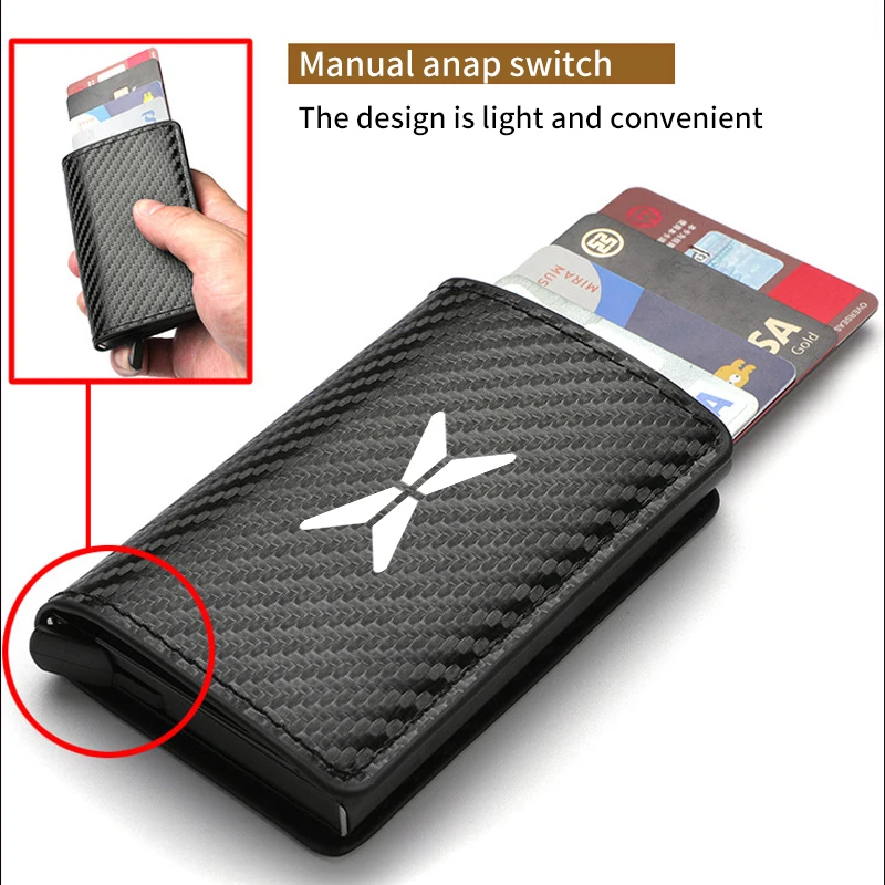 Car Rfid Wallets Automatic Pop-up Bank Credit Cardholder Case For Xpeng P7 G3 G3i G9 P5 X2 N5 F30 H93 Beta MONA M03 P7+ G6 G7 view 5