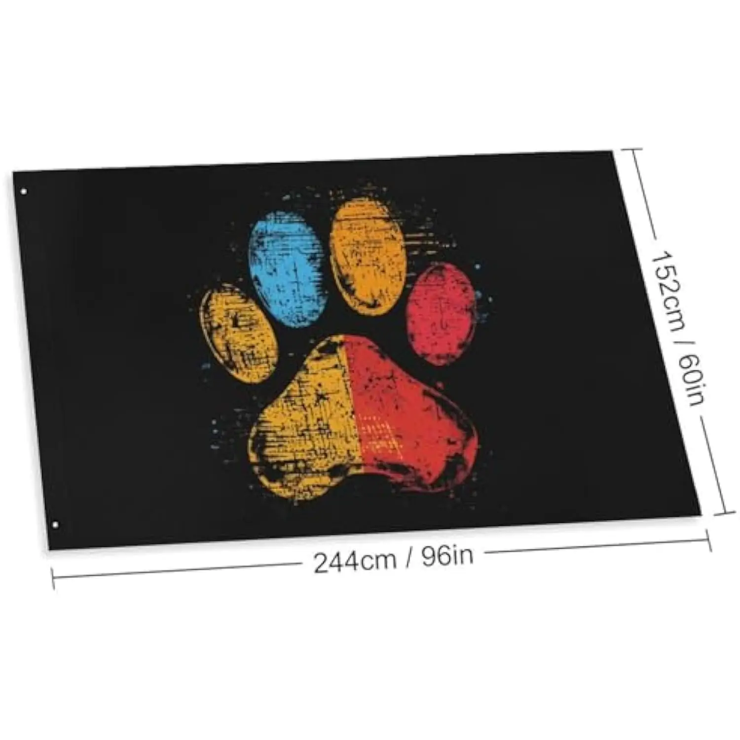 Distressed Paw Print Flag Belgian Colors Outdoor Single-sided Printing Banner For Dog Lovers
