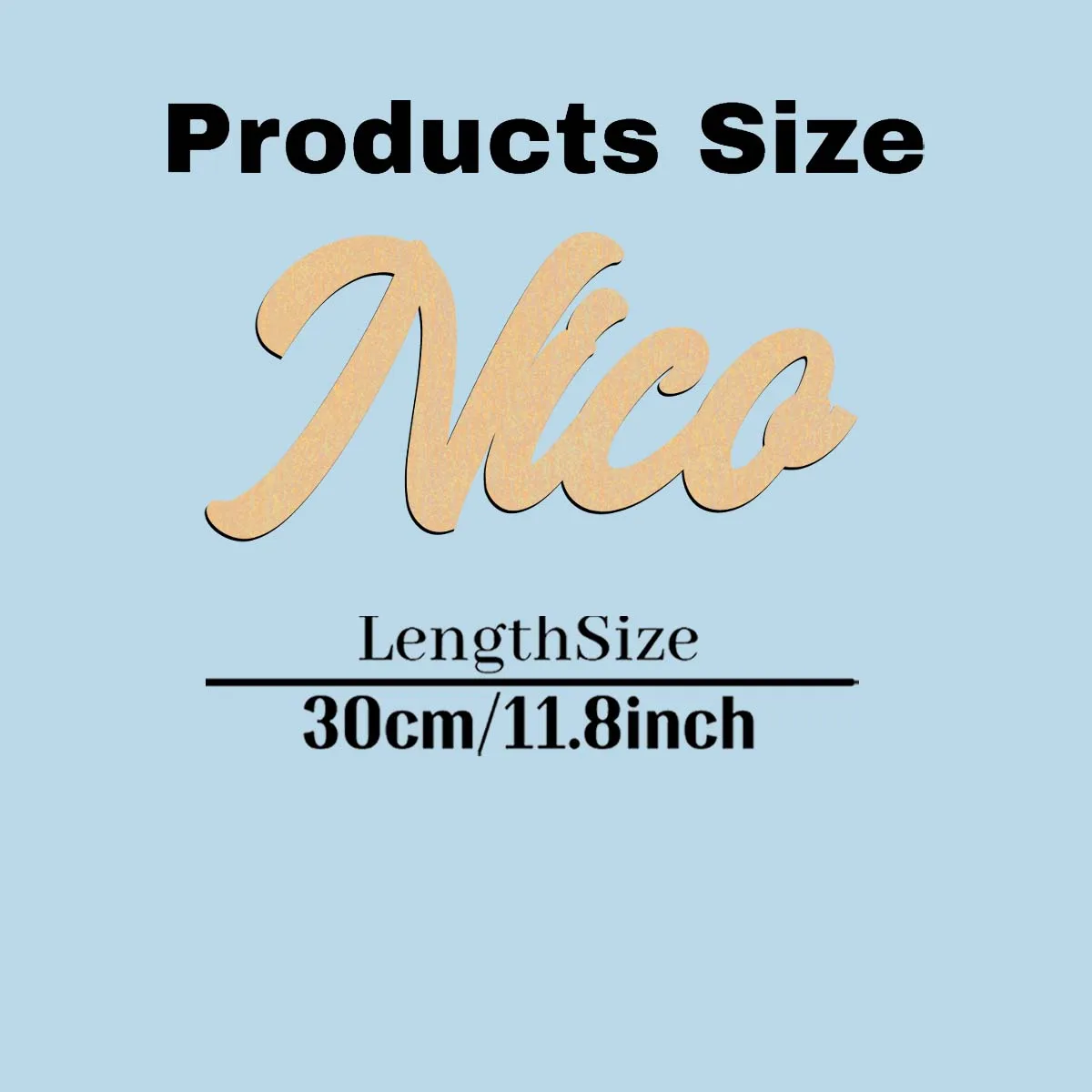 1pc Funny Nico example Customizable Name Wood Material Wooden Sign Laser-Cut Sign Vertical Orientation Door Hanging Decor