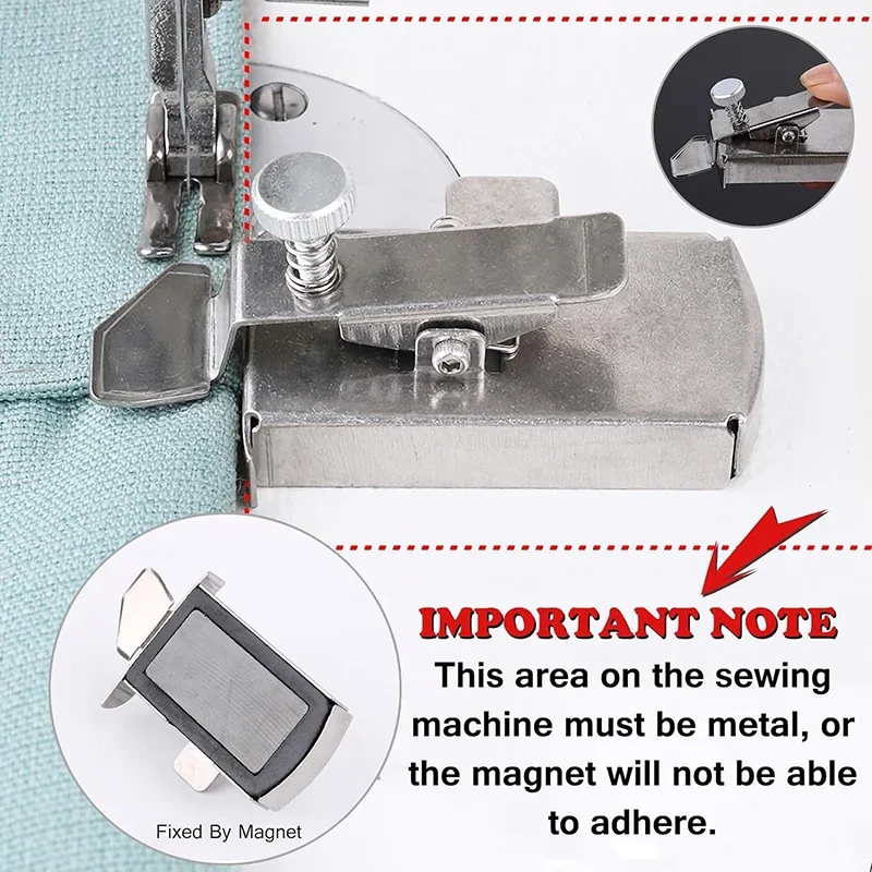 Multi-functional Magnetic Seam Guide Magnet Gauge Edge Locator Universal Sewing Machine Hem Guide Sewing Tools Accessories