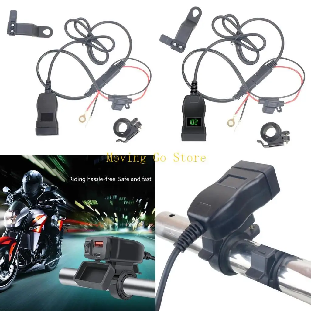 

B5XD 12V 24V Мотоцикл USB -порт Saeto USB -адаптер на мотоцикле USB Fast Chargers Водонепроницаемые порты типа C