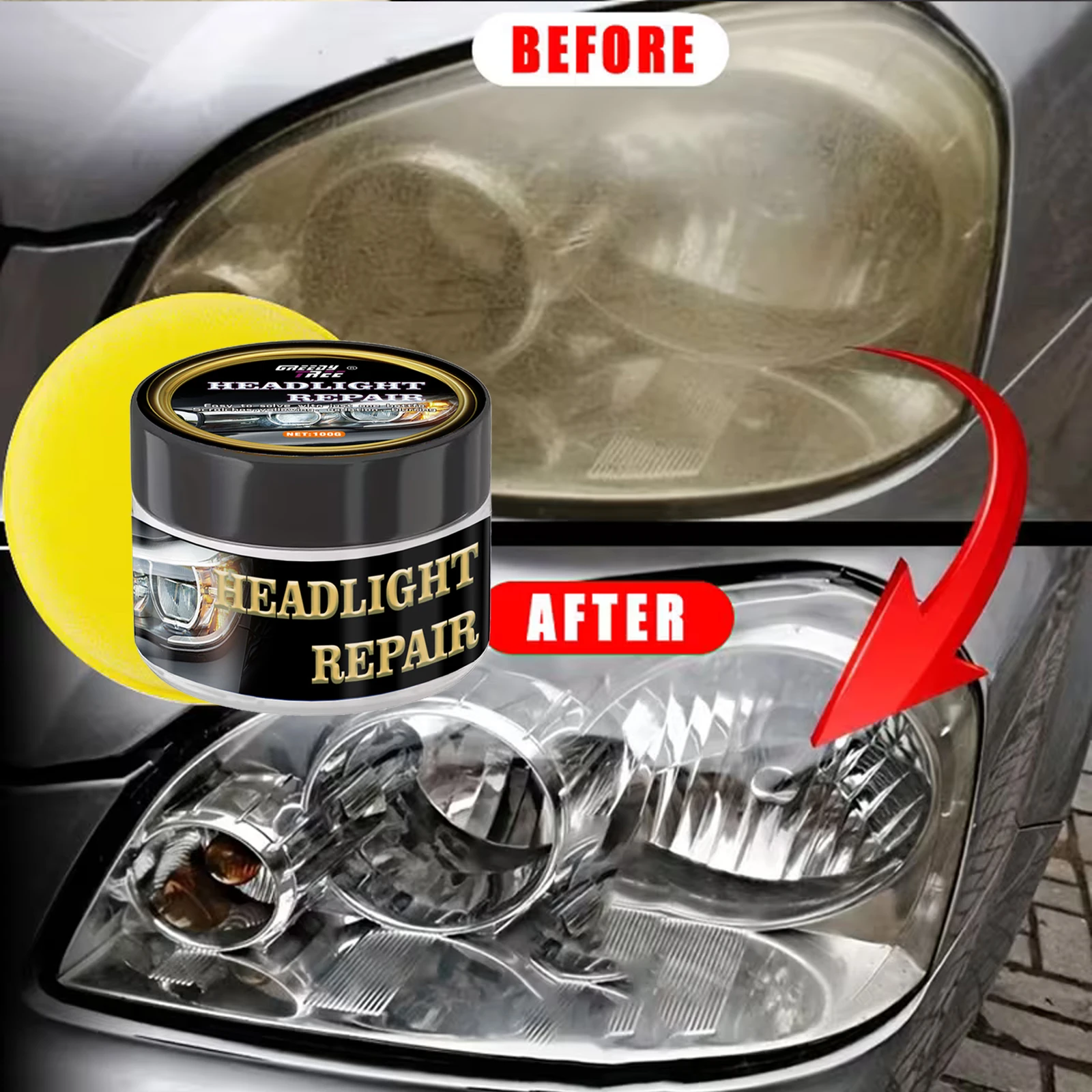 Universal Headlight Repair Kit - Car Headlight Polishing Paste - Remove Oxidation, Restore Clarity, Easy to Use, No Need to Poli image 5
