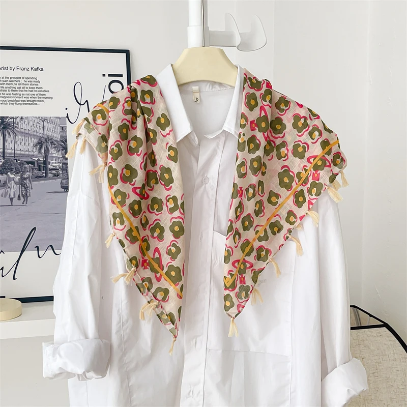 

Women Tassel Wrap Shawl Flower Lace Scarves Lady Fashion Wedding Headscarves Female Spring Summer Photo Props Accessories