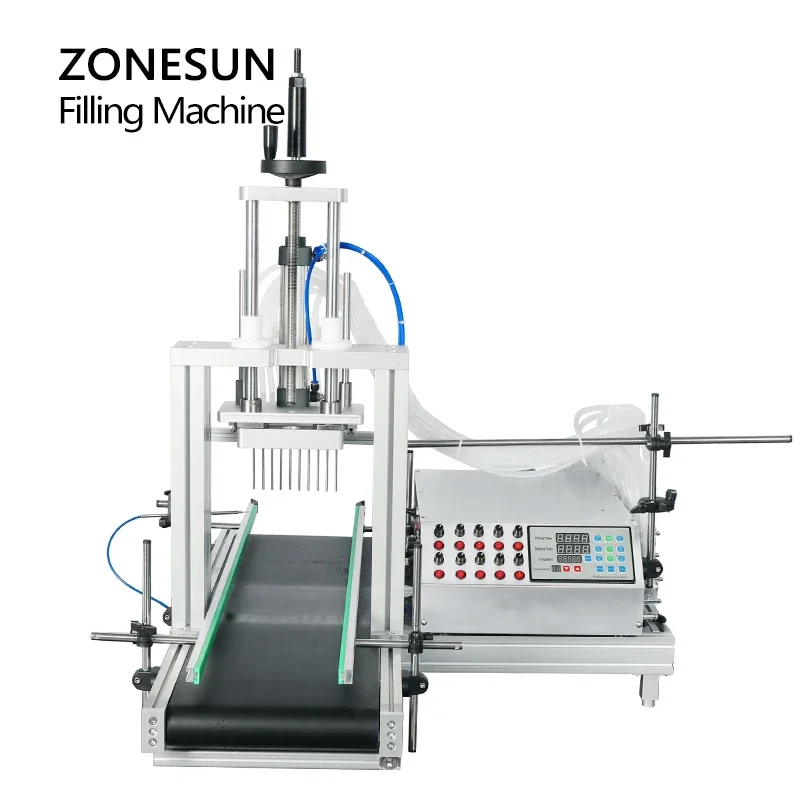 ZONESUN ZS-DTPP10D Liquid Filling Machine 10 Heads Peristaltic Pump Vial Tube Chemical Agents Medical Packaging Production Line