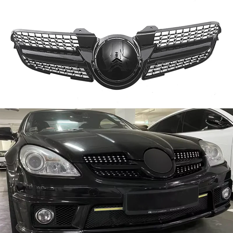 Auto Kühlergrill Stoßstange Grill Für Mercedes Benz R171 SLK-Klasse SLK200 SLK300 SLK350 SLK55 2008-2010 ABS Ersatz Grills