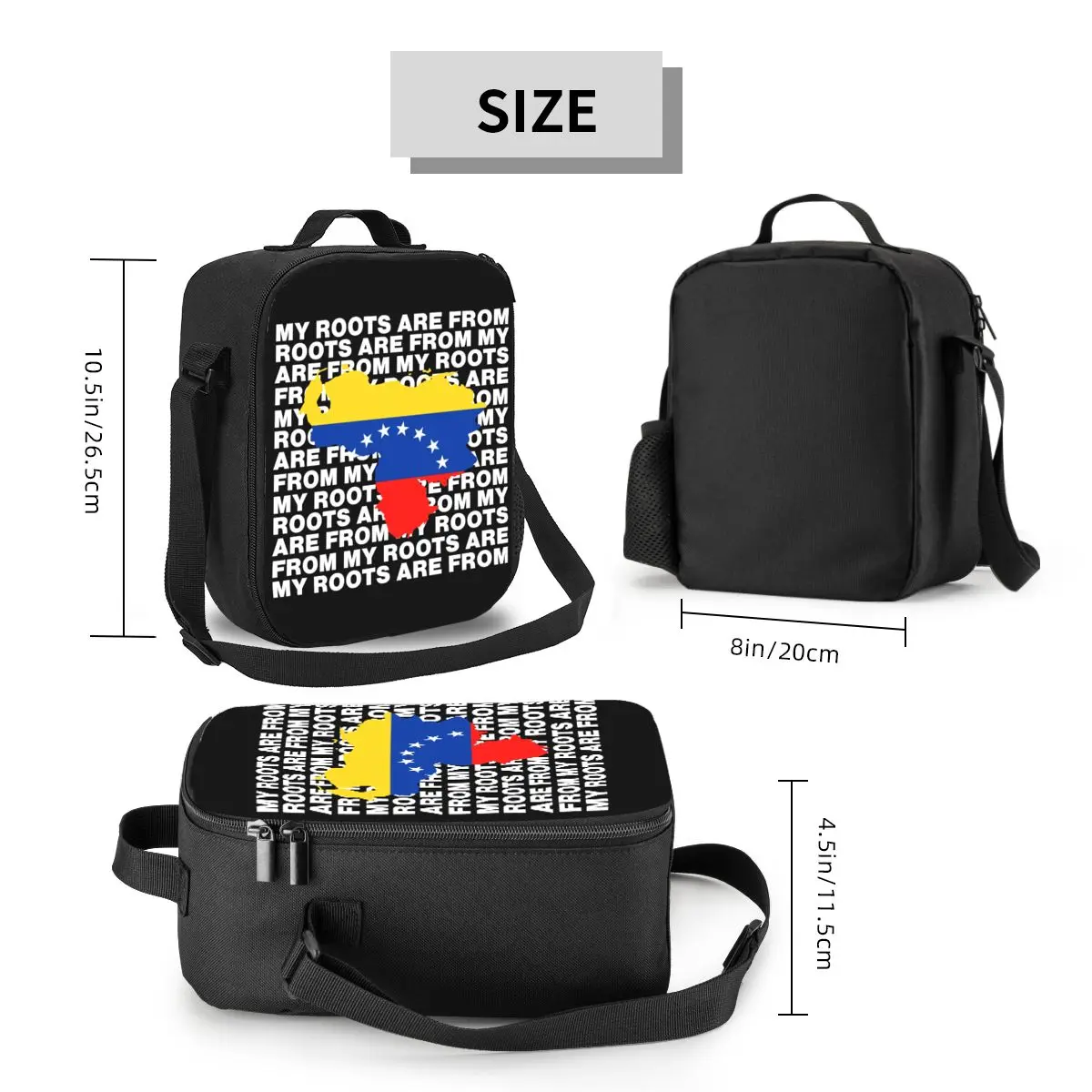 Custom My Roots Are From Venezuela Lunch Bag Republic of Venezuela Pround Thermal Cooler Lunch Box Office Picnic Travel