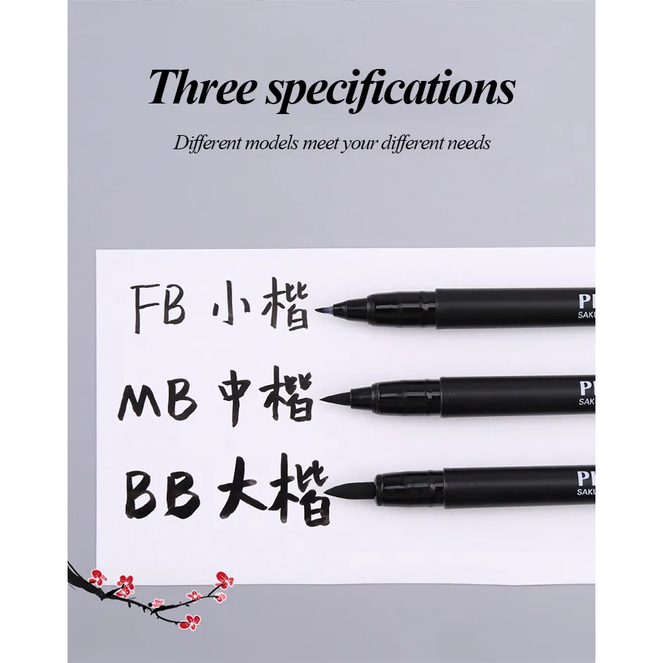 SAKURA Soft tip Brush calligraphy pen Hand-painted Hook Line Pen Sponge Tip Smooth Ink Flow Writing Artistry Chinese brush
