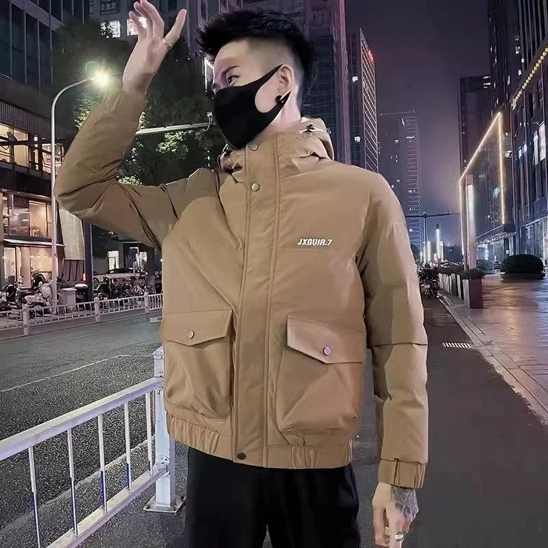 ​Trendy Men's Winter Jacket 2025 Premium Fleece Lined Hooded Coat Streetwear Style with Contrast Panels Warmth Style Combo​