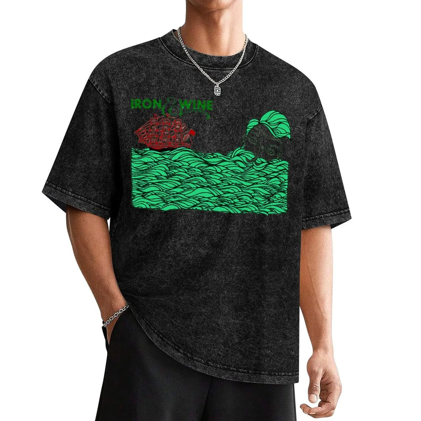 

Iron Wine Band T-Shirt hippie clothes blanks man clothes Blouse heavyweight t shirts for men