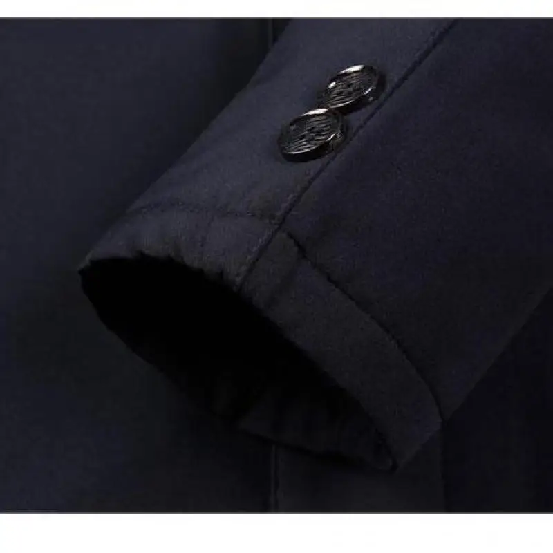 سترة شتوية للرجال الناضجين، سترة مبطنة واحدة الصدر، معطف مبطن دافئ على طراز الأعمال الكلاسيكية لرجل الطقس البارد